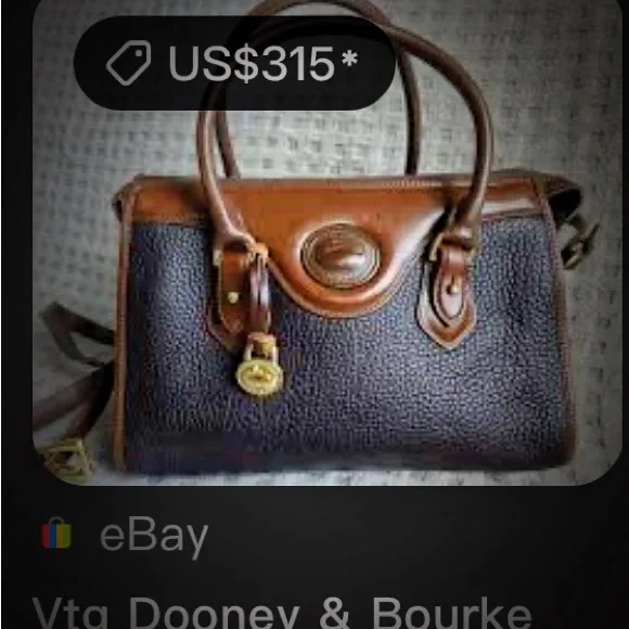 VintageY2K Dooney & Bourke tote handbag Crossbody bag Brown and Black Leather - Picture 4 of 17